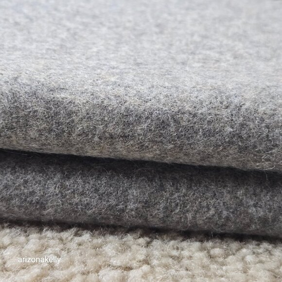 NWOT Beast Wool Scarf Grey Fringed Thick Oversized - Picture 9 of 10